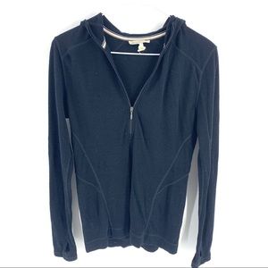 Smartwool black 1/4 zip long sleeve jacket sz Med